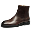 Martens, high demi-season low boots for leisure with zipper, chelsea, genuine leather