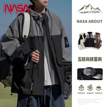 NASA ABOUT夹克外套男生春秋新款宽松连帽冲锋上衣休闲美式潮流