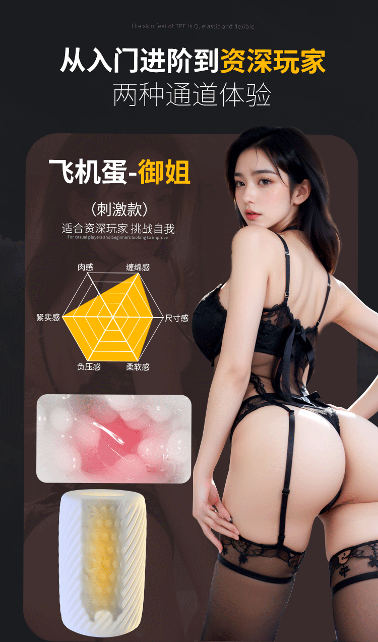 Jiuai Manual Masturbation Egg for Men, Portable TPE Stroker, Discreet Adult Toy — detail image 13