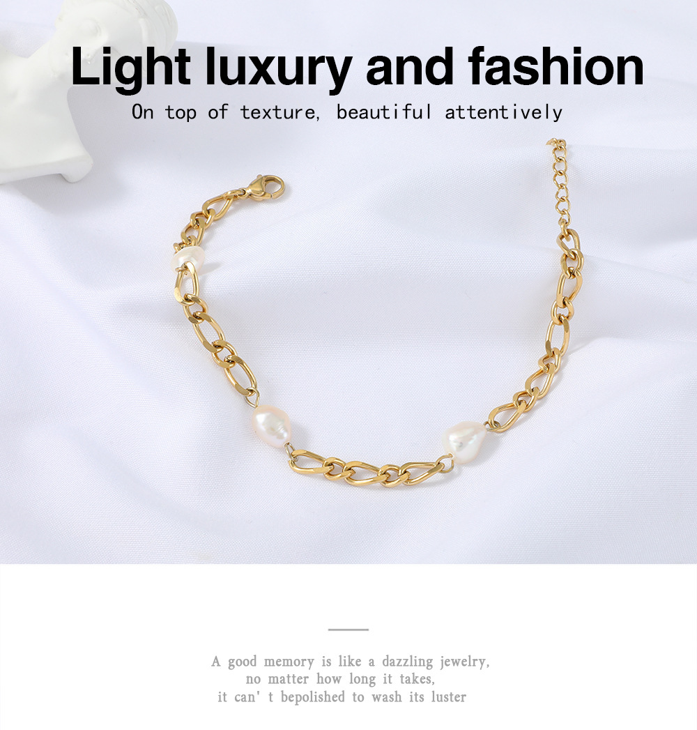 Nihaojewelry Fashion Stainless Steel Pearl Bracelet Wholesale Jewelry display picture 1