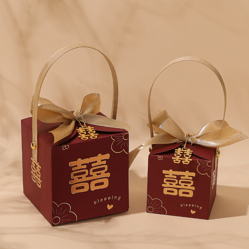 Caja de dulces de boda Boda 2024 Nuevo caramelo portátil de alta gama Empaquetado de dulces de boda Caja de regalo Bolsa vacía