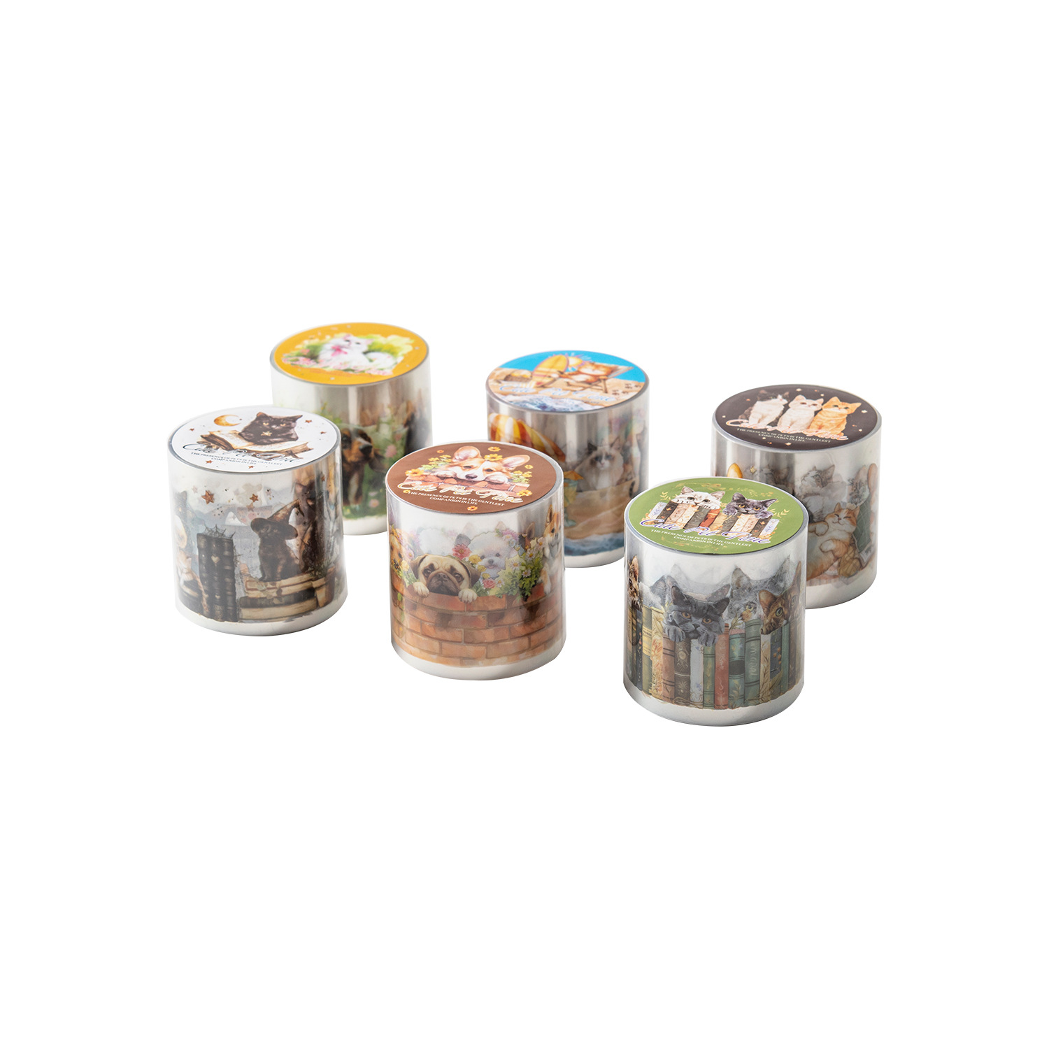 Ketchup girl PET cinta de paisajismo sin costuras linda serie de tiempo de mascotas decoración de cuenta manual material de collage pegatina