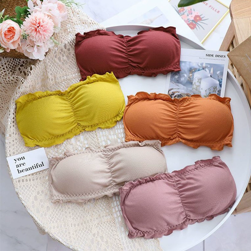 Специальная распродажа нить красивое нижнее белье для спины Женская трубка верхняя пряжка на спине беспроводной бюстгальтер студент окружность одним словом без бретелек девушка, обернутая грудью