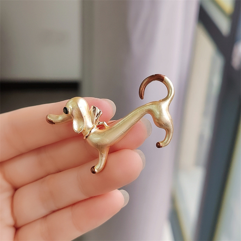 Ig Style Cute Dog Alloy Enamel Plating Inlay Zircon Unisex Brooches display picture 5