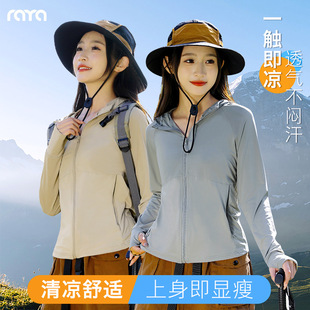 Ice Silk Sun Protection Clothing for Women 2025 New Summer Thin Slimming Look Hooded Jacket Sun Protection Clothing Tight Top