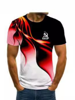 Men's Summer 3D Printed Lightning Breathable Crew Neck Short Sleeve T-Shirt