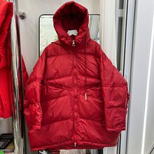 冬新款宽松大码加肥胖子250斤中长款羽绒服女连帽韩版妈妈蝙蝠袖