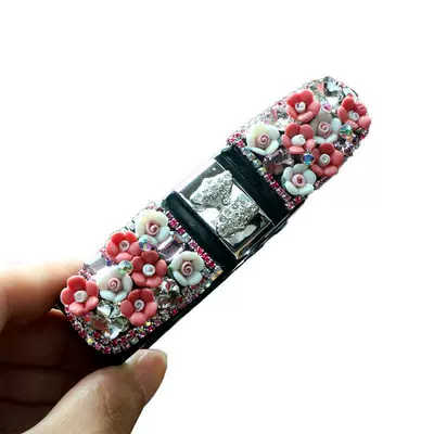 Car Glasses Holder Car Car Multimediya və saxlama aksesuarları - red-and-white-with-flowers
