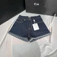 Shenzhen Nanyou, высококачественные женские CD, домашние оригинальные цветные джинсовые шорты с закругленными краями и логотипом, модные брендовые универсальные свободные утягивающие джинсовые шорты с высокой талией