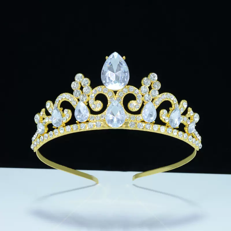 新款跨境新娘皇冠头饰仙女韩式结婚婚纱搭配生日水钻发箍公主头箍