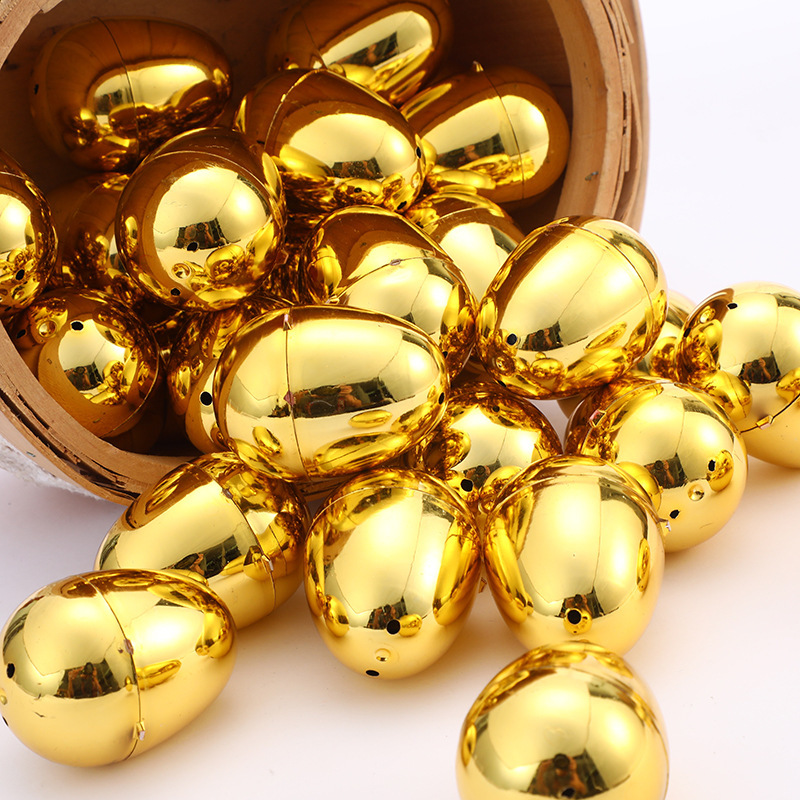Cross-border hot 6X4.5cm Easter Eggs Plastic Lottery Eggshell Opening Electroplated Easter Eggs Wholesale Cross-border hot 6X4.5cm Easter Eggs Plastic Lottery Eggshell Opening Electroplated Easter Eggs Wholesale