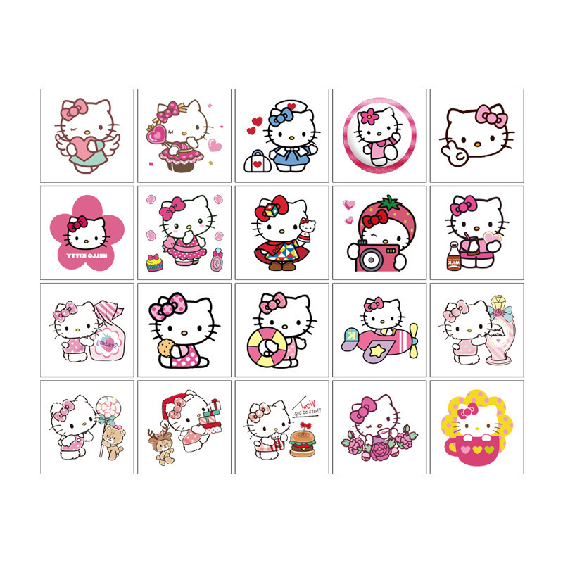 Cross-Border New Kt Cat Tattoo Stickers Cartoon Tattoo Stickers Disposable Tattoo Birthday Party Water Transfer Stickers