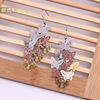 Fashionable earrings, copper accessory, wholesale