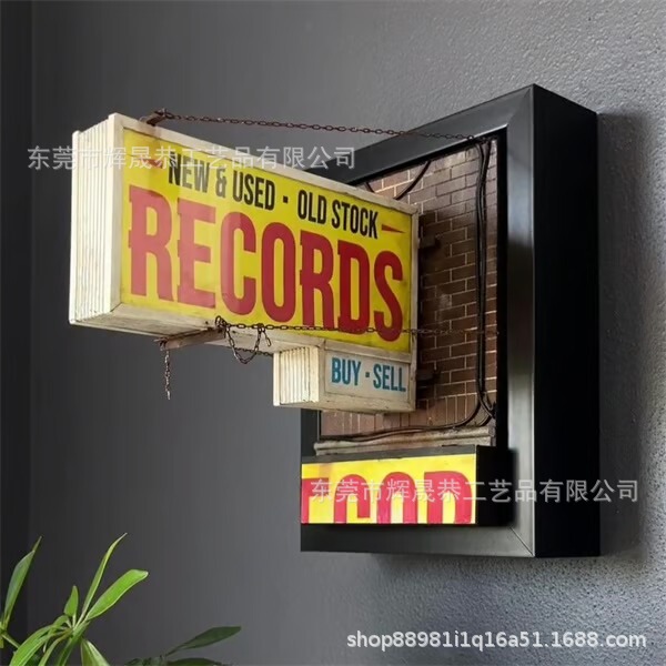 クロスボーダー新レコードストアレトロウォールライトレコードコレクターギフト|undefined