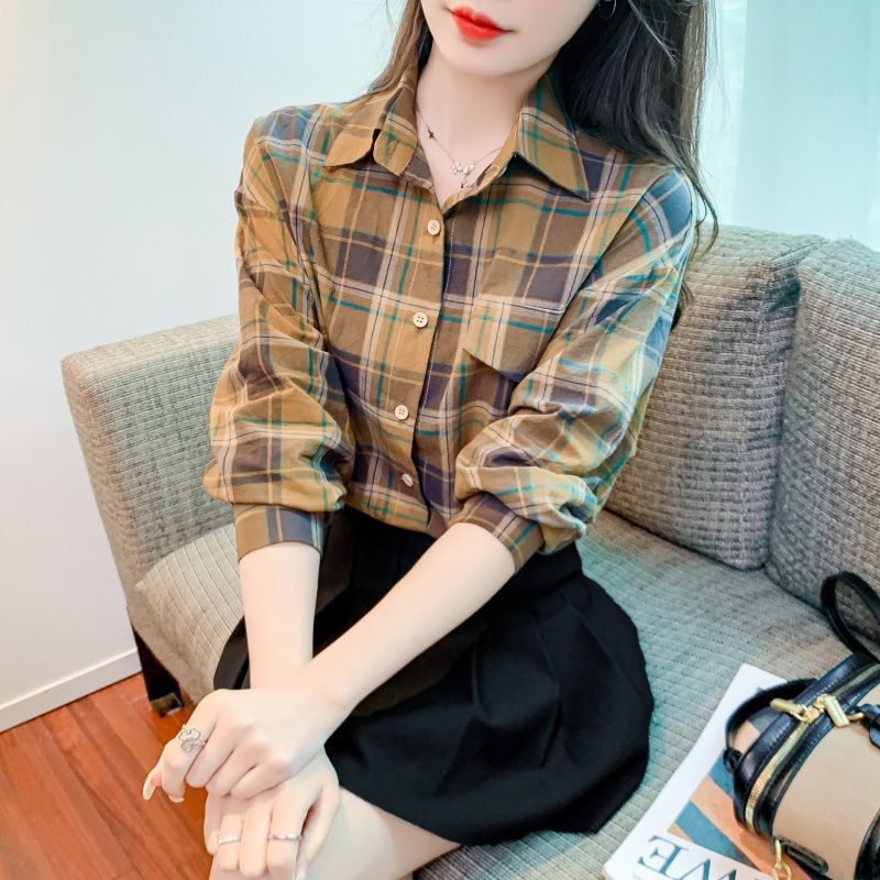 Spring and Autumn New Women's Cotton Shirts Women's Fashionable British Style Loose Casual Outer Wear