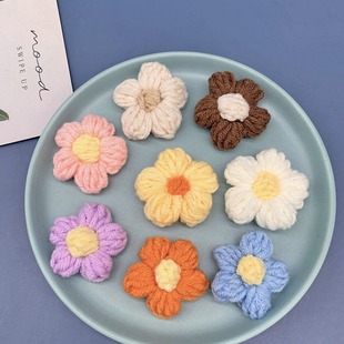 Tintin handmade DIY homemade wool flower hair accessories hair clip material accessories milk puff flower crochet corsage