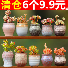 One piece dropshipping succulent flowerpot ceramic stoneware retro size and caliber set street stall supply wholesale