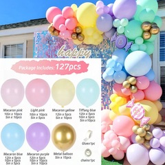 Cross-border Rainbow Macaron Balloon Chain Set Birthday Party Wedding Decor Balloon Set Background Arrangement