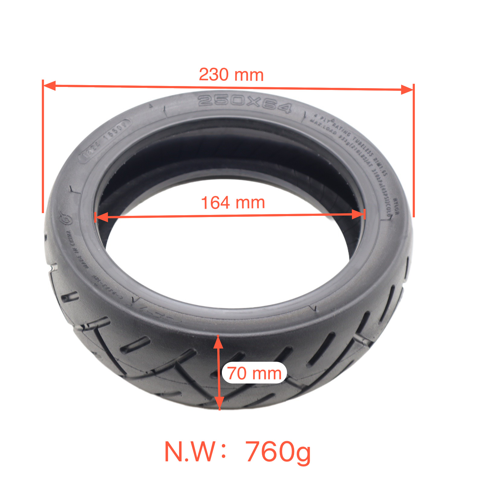 Cst Zhengxin Electric Scooter 250X54 Vacuum Tire 250X64 Inflatable Tire Cst Zhengxin Tire