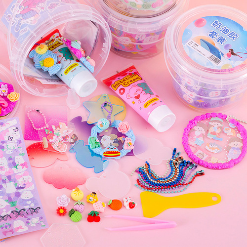 Cream glue Guka sticker set cute hand account material bucket cheap cream glue handmade material small set