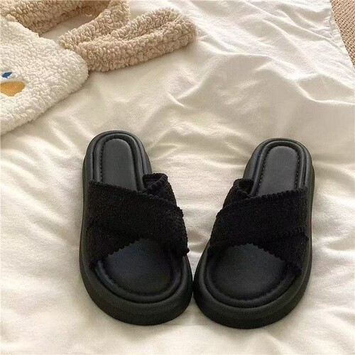 Stylish Thick-Heeled Slides for Women - Summer Outdoor Wear 2025 New Bohemian Sandals with Footfeel One-Sided Slides