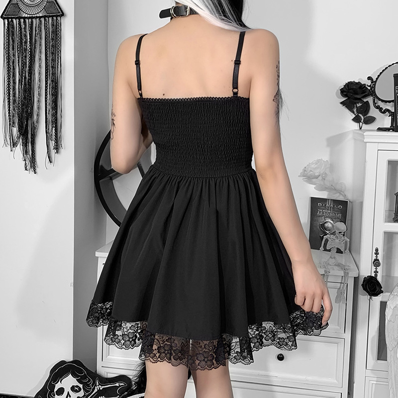 Gothic Style Mesh Stitching Slip Dress NSGYB99898
