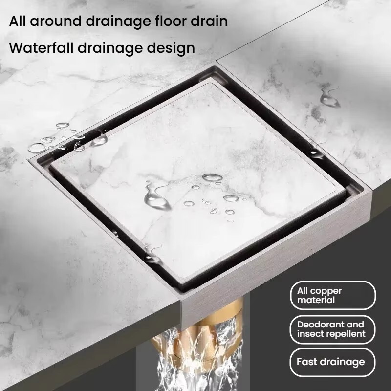エンジニアリングホテル隠し床排水管大排気量クロスボーダーガングレー目に見えない床排水管 304 厚みのあるステンレス鋼床排水管|undefined