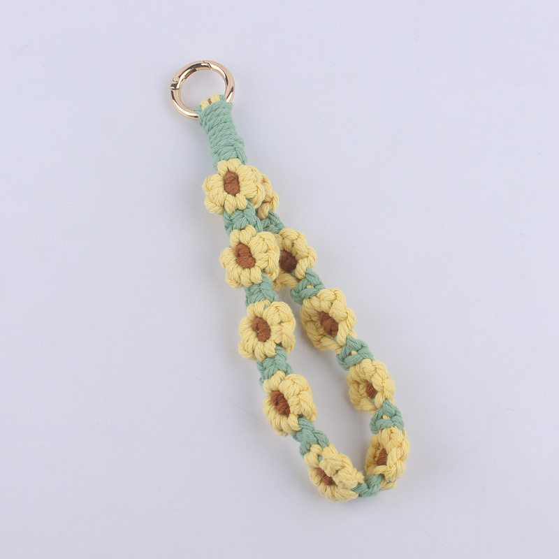 Flower, Chrysanthemum, Daisy Pattern 1 Piece Flower Chrysanthemum Daisy Keychain Cotton Women's Vintage Style Keychain