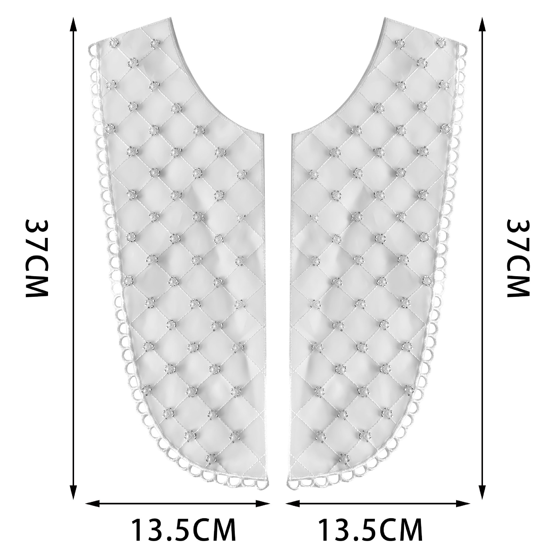 Nuevo cuello bordado de cuentas en forma de U productos semiacabados procesados diy vestido vestido accesorios de ropa jacquard diamante