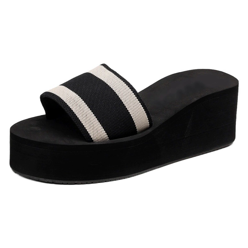 Женские сандалии и тапочки из пеноматериала, новое летнее поступление, модная пляжная обувь на высоком каблуке и толстой подошве в Корейском стиле для отдыха на море