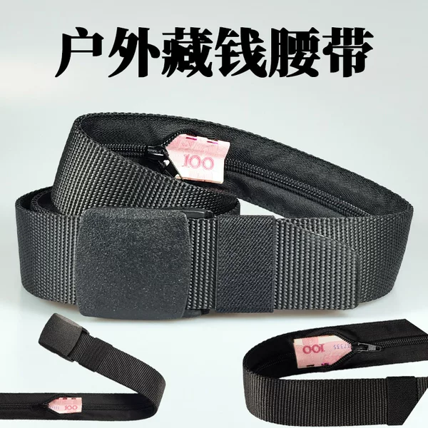 Cross-Border E-Commerce Popular Money-Hiding Artifact Outdoor Tactical Nylon Money-Hiding Belt Military Training Sports Safety Wallet Belt