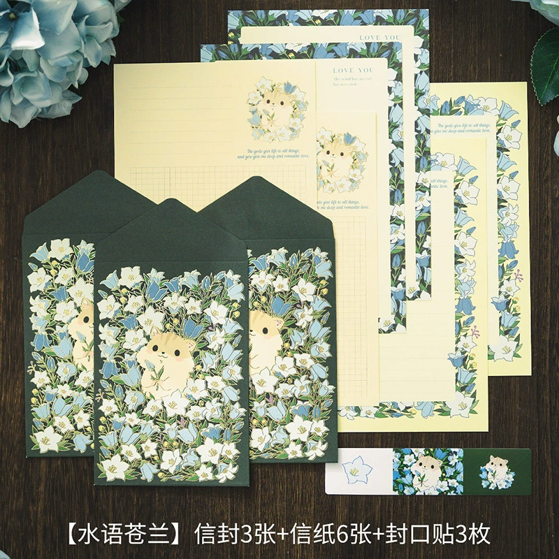 Greeting Card & Envelope Set, romantic fairy-tale designs, 8 motifs, DIY message stationery