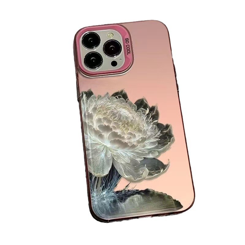 Nuevo loto blanco para iPhone 16 funda para teléfono móvil Apple 15promax/14 anti-caída 13pro12 Europa y América 11