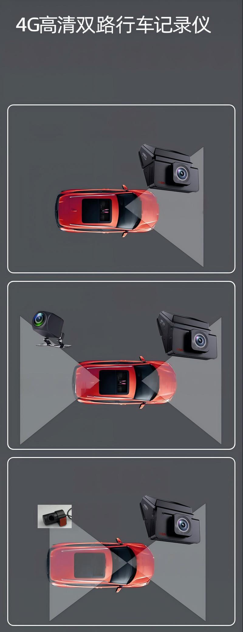 Driving Recorder with Front and Rear Dual Recording, Gps and Beidou Dual-Mode Positioning, 4g Motorcycle Driving Recorder