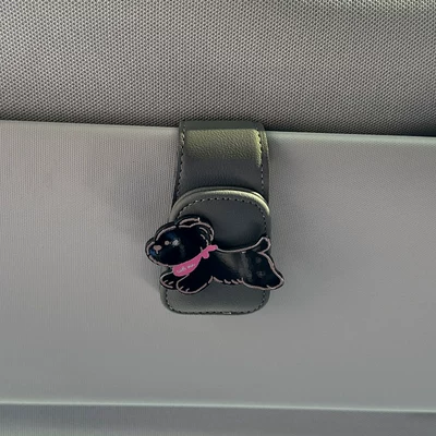 Box, Creative Interior Practical – Car Glasses Clip/Bill Clip - black-scarf-dog-grey-clip-on-glasses