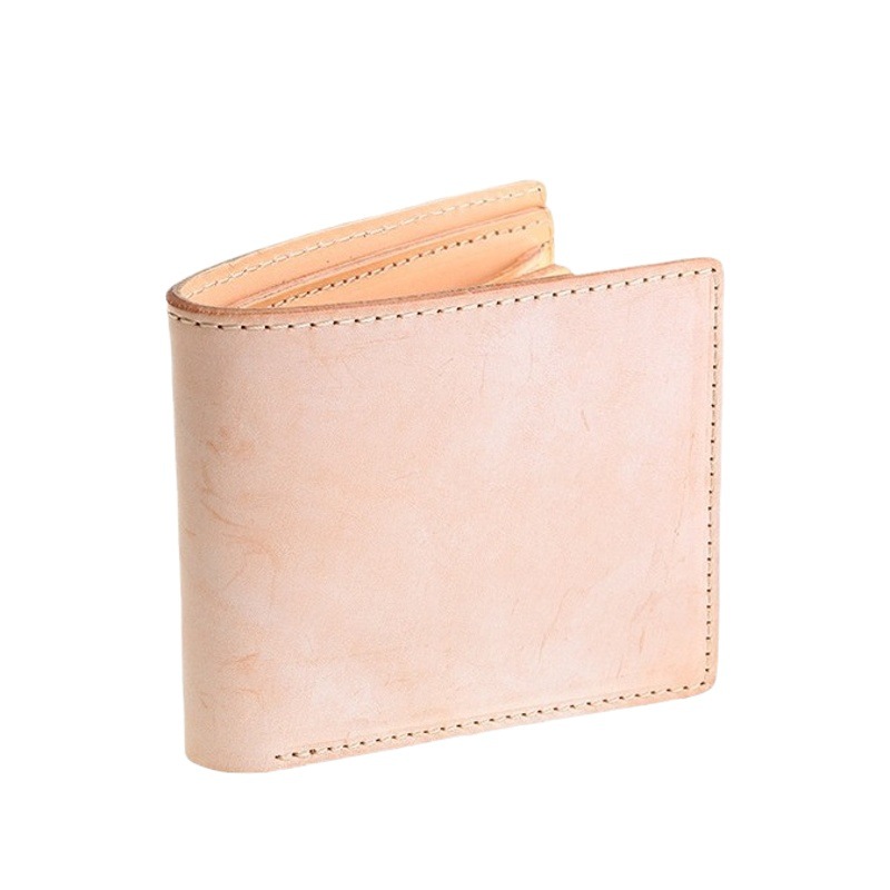 2025 nueva billetera de cuero cera de niebla primera capa billetera de piel de vaca corta de cuero curtido vegetal especial transfronterizo
