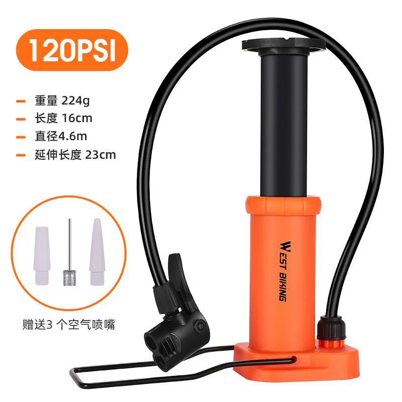 Напольный насос для велосипеда (без бренда) с манометром, 120–140 psi, для горных велосипедов и мячей