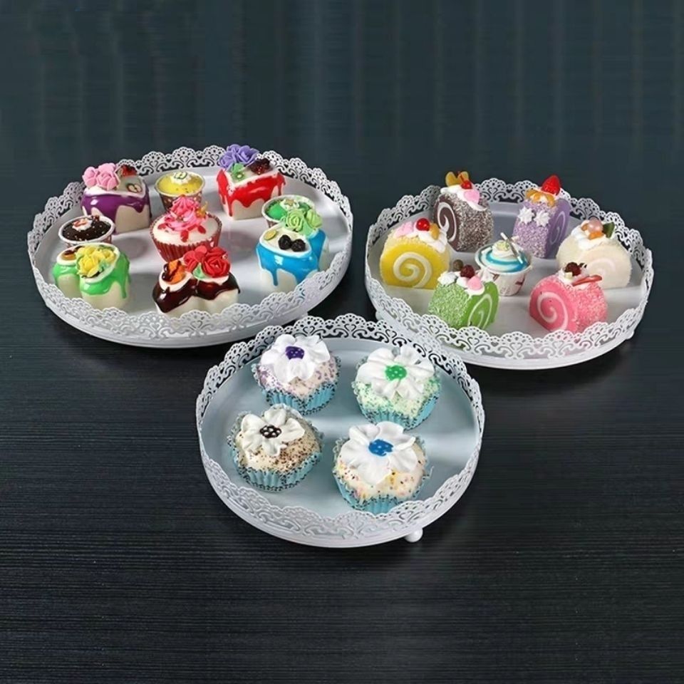 Fábrica directa de hierro forjado estante de pastel de boda platos de pasteles europeos platos de bocadillos West Point estante de exhibición de bandeja