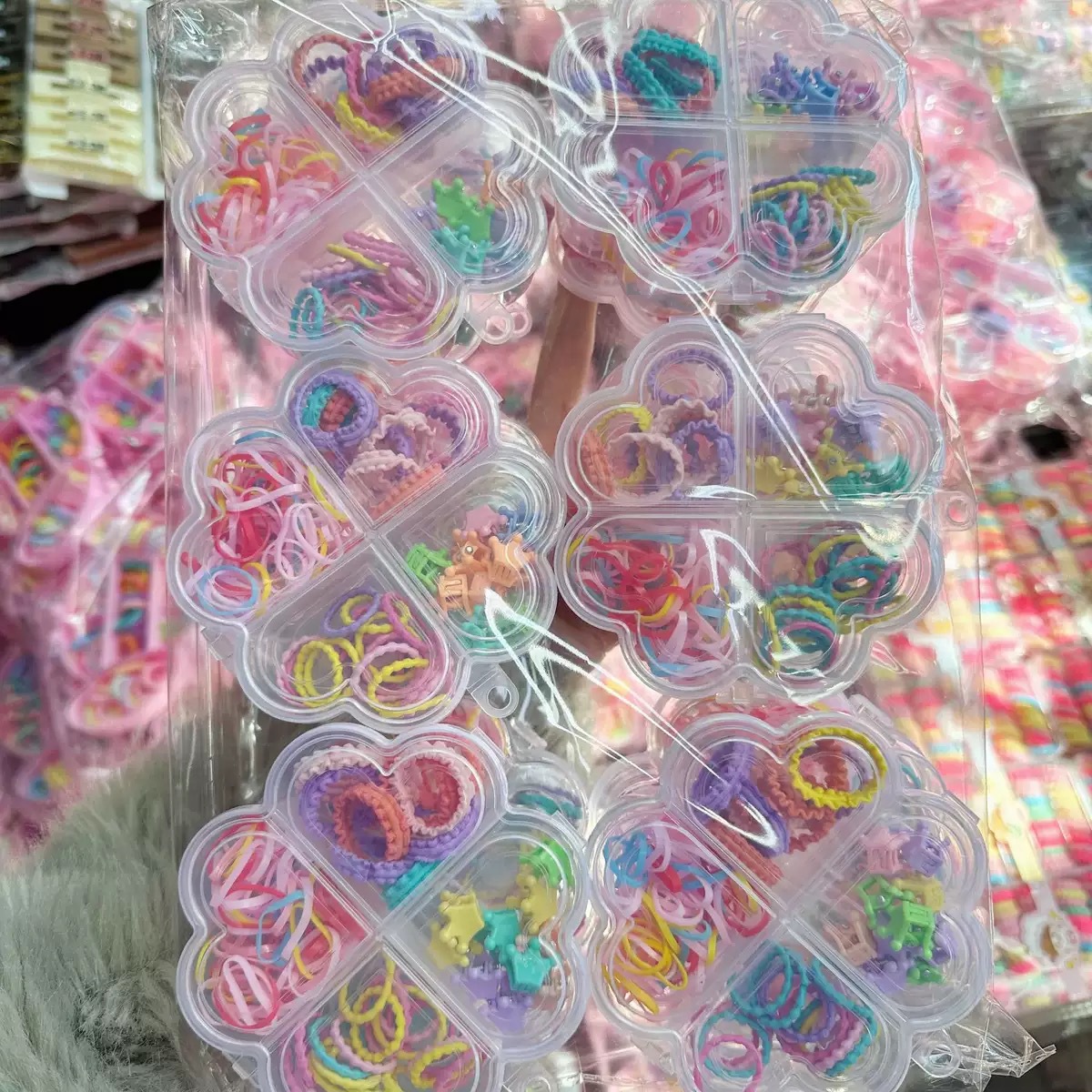 Mini cabeza de princesa en caja, clip de agarre pequeño, clip de flequillo, horquilla rota en la frente, banda elástica para niños, no daña el cabello, anillo del pulgar al por mayor image 61