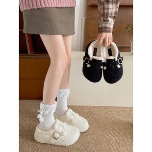 ��ɫ�͹ŷ������ëë��ЬŮ���⴩2025�¿�ӽq��ů��������Ь��