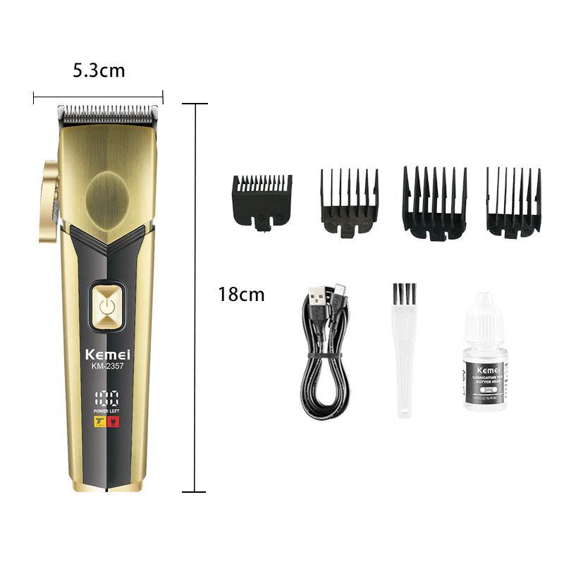 Kemei Kemei cortador de pelo digital LED tijeras eléctricas domésticas ajustables cortadoras de pelo tijeras eléctricas