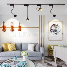 万向长杆LED软管射灯服装店铺背景墙橱窗照画灯110V5W3WCOB导轨灯