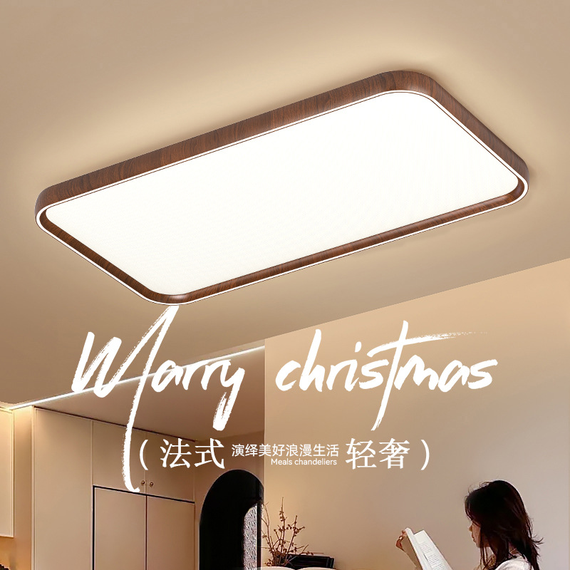 Lámpara de techo para sala de estar, estilo vintage, color nogal, protección para los ojos, accesorios de iluminación Zhongshan, paquete completo para toda la casa 2026, luz LED con regulación gradual.