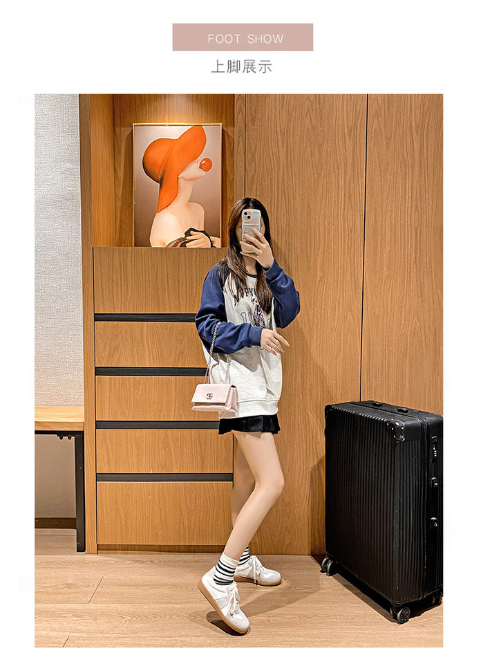 Giày sneaker nữ da thật cổ thấp phong cách tối giản, đế cao su chống trượt — V2 lót nhung, V2 một lớp bên trong chi tiết 12