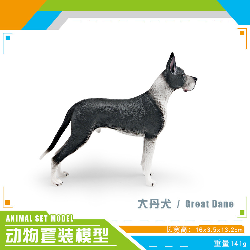 Exportación transfronteriza de simulación de perros de mascota modelo de perro de madera sólida grande Dobin Dorado Mesa Juguetes de decoración estática