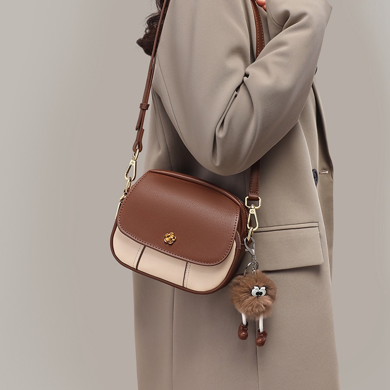 2026 New Arrival Genuine Leather Women's Small Round Bag, Luxury Niche Designer Phone Bag, Crossbody Mini Bag - Thumbnail 2
