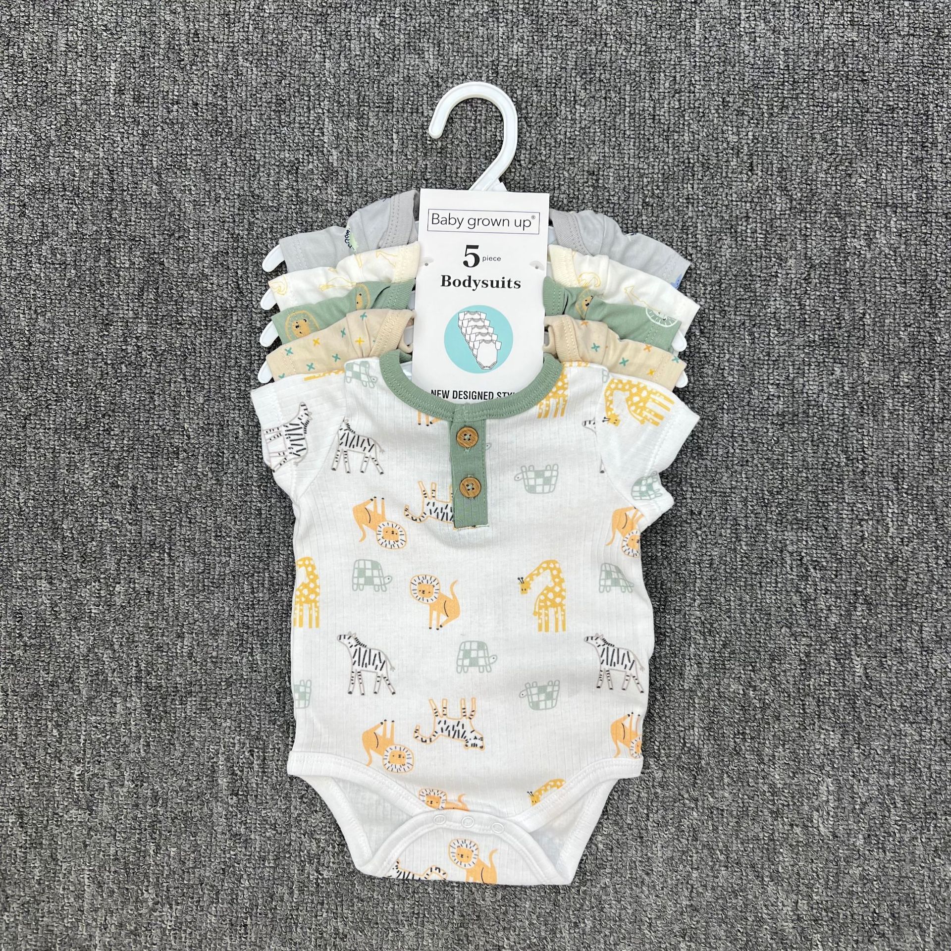 Mono de bebé para gatear, conjunto de cinco piezas de manga corta, 5 bodies versátiles para comercio exterior
