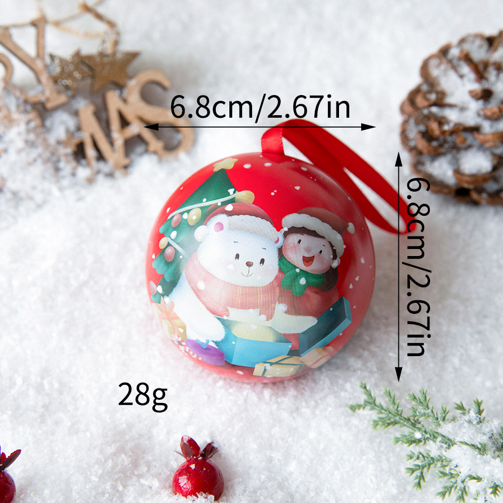 Creativa lata de dulces regalo caja de embalaje de bola Nochebuena caja de dulces de ancianos bolas de estaño decoración de Navidad
