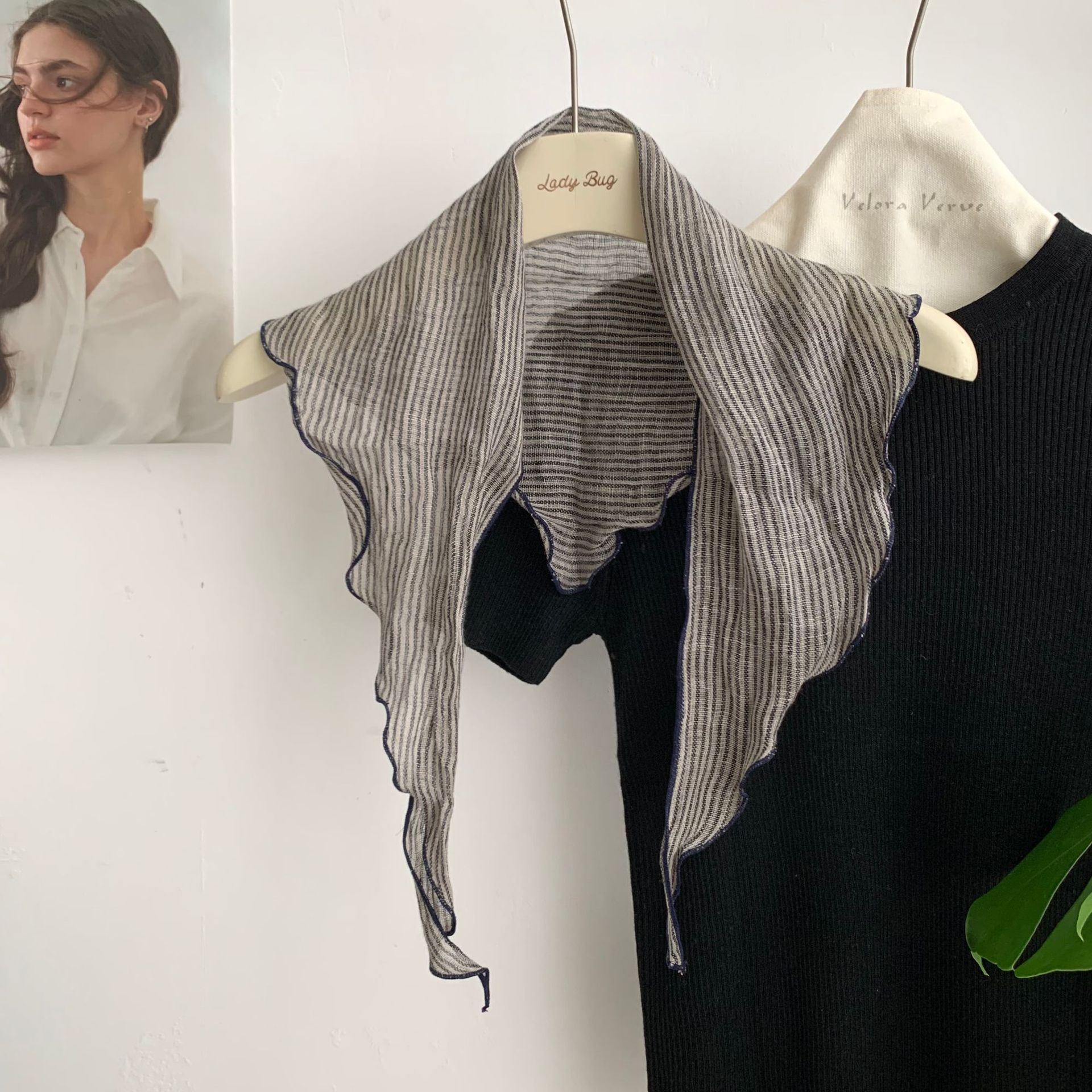 SKU-14 검정색과 회색 핀스트라이프