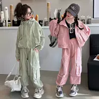 2024 новый модный спортивный повседневный комплект из двух предметов для девочек постарше, весенне-осенний образ.